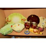 A GROUP OF CARLTON WARE, BESWICK, etc, to include a Celtic Harvest Barbola plate No7094 (clarice