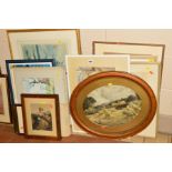 PAINTINGS AND PRINTS etc to include watercolours by G Duguid, G Trevory and Brunstrom, signed