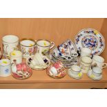 A GROUP OF CERAMICS, including Grainger Worcester mug, Victorian and handpainted mugs, a Royal