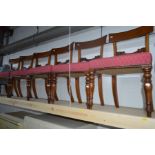 A SET OF SIX LATE 19TH CENTURY MAHOGANY BAR BACK DINING CHAIRS