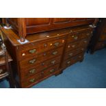 A REPRODUCTION FOR HARRODS MATCHING TV AND HI FI CABINETS, with a mahogany finish and brass drop