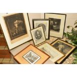 A COLLECTION OF ETCHINGS AND ENGRAVING PRINTS to include Sir Joshua Reynolds P.R.A. Self portrait,