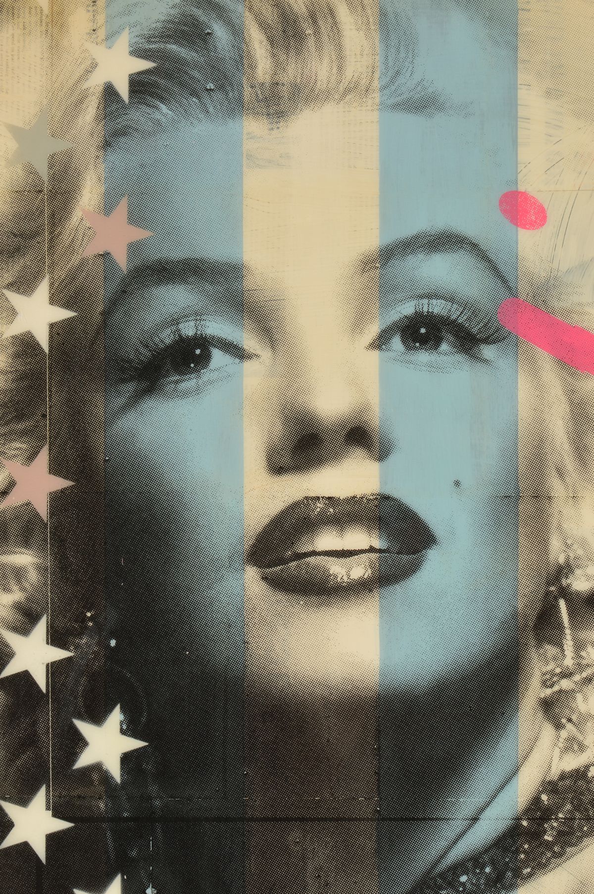 KEITH STEWART (BRITISH 1975) 'BLONDIE-PINK ON BLUE', a pop art inspired portrait of Marilyn - Image 2 of 4