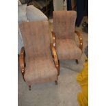 A PAIR OF BENTWOOD ROCKING BANANA CHAIRS (2)