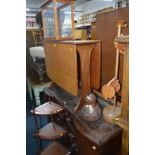 A G PLAN FRESCO TEAK DROP LEAF TABLE, together with a teak balance scale case, modern corner what