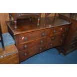 AN EARLY 20TH CENTURY OAK SIDEBOARD/CHEST OF SIX DRAWERS, width 122cm x depth 46cm x height 93cm