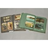 TWO ALBUMS OF POSTCARDS comprising approximately 600+ postcards, one album comprises mainly