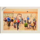 DES BROPHY (BRITISH CONTEMPORARY) 'Kens Karaoke Night', a limited edition print, 23/295, signed to