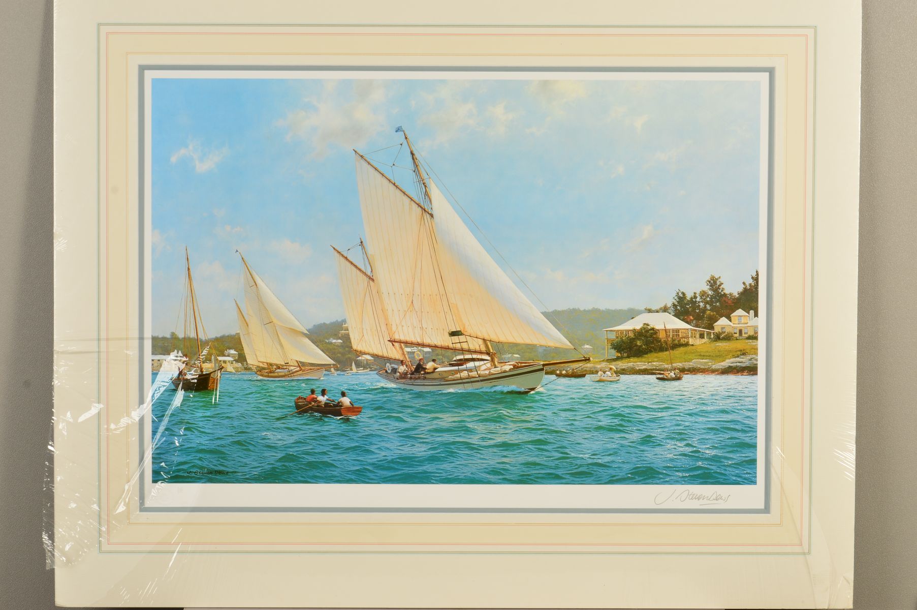 J. STEVEN DEWS (BRITISH 1949), 'The Dainty', a limited edition print of yachts in full sail, 267/