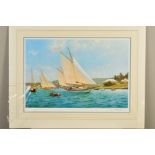 J. STEVEN DEWS (BRITISH 1949), 'The Dainty', a limited edition print of yachts in full sail, 267/