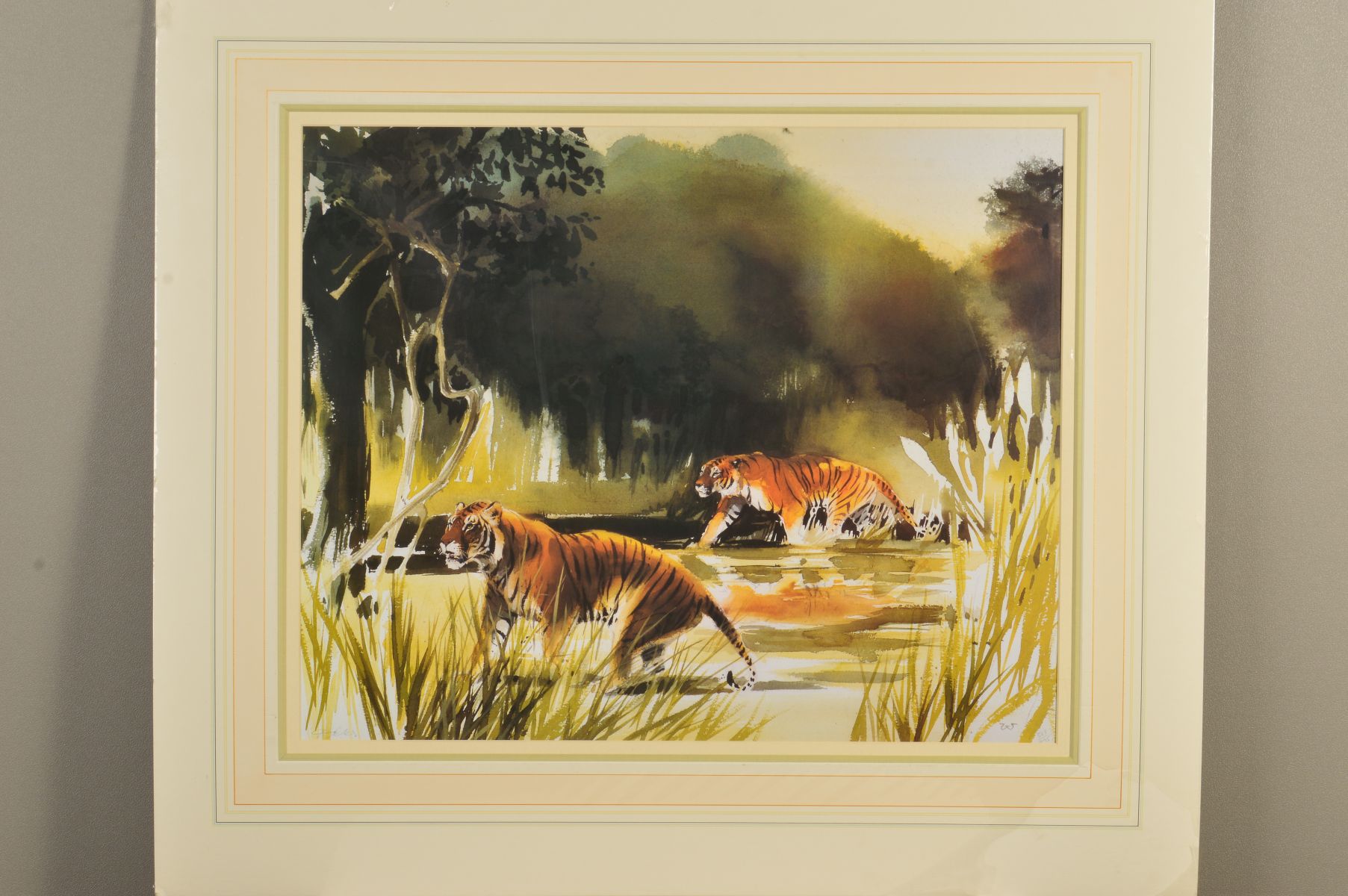 WOLFGANG WEBER (GERMAN 1936), 'Jungle Patrol', a limited edition print of Tigers, 388/495, signed