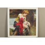 PINO DAENI (ITALIAN 1939-2010), 'Anticipation', a limited edition print, 2/295 UK, a portrait of a