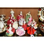 TWELVE SMALL ROYAL DOULTON FIGURES, 'Karen' HN3270, 'Rebecca' HN3414, 'Home Again' HN2167, '