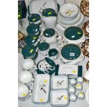 DENBY 'GREEN WHEAT' TABLEWARES, to include tureens, open dishes, hot water jug, covered soups,