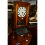 AN EARLY 20TH CENTURY NATIONAL TIME RECORDER CLOCKING IN MACHINE (winding key)