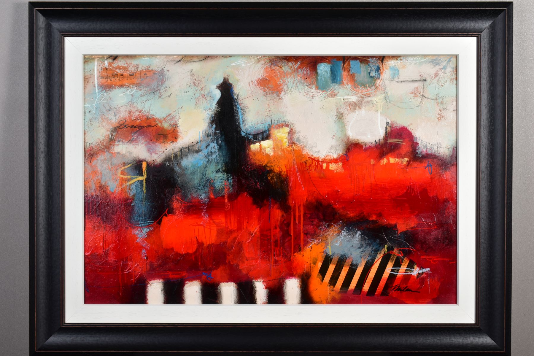 JOHN AND ELLI MILAN (AMERICAN CONTEMPORARY) 'URBAN TWIST VI' an abstract composition, signed