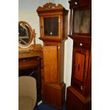 A LATE 19TH CENTURY OAK LONGCASE CLOCK TRUNK, height 202cm (no movement or clock dial)