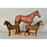 THREE BESWICK HORSES, Exmoor Pony, 'Heatherman' No1645, New Forest Pony 'Jonathen 3rd' No1646, 1st