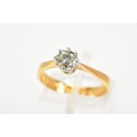 A 22CT GOLD DIAMOND SINGLE STONE RING, designed as a round brilliant cut diamond, estimated