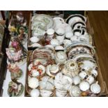 TWO BOXES AND LOOSE CERAMICS, to include Victorian Melba china teawares, Colclough tea wares,