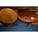 TWO VICTORIAN WALNUT LOO TABLES (sd)
