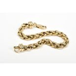 A 9CT GOLD BRACELET, designed as a tubular interlocking chain to the spring release clasp, with
