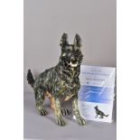 APRIL SHEPHERD (BRITISH CONTEMPORARY) a limited edition cold cast porcelain sculpture of an Alsatian