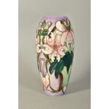 A MOORCROFT POTTERY VASE, 'Blackeney Mallow' pattern, impressed and painted backstamp 2001, with a