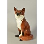 A BESWICK FIRESIDE FOX, designed by Graham Tongue, No2348, height 32cm (hairline to base and front)