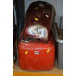 A VINTAGE YAMAHA MOTORCYCLE FUEL TANK and a Suzuki 23 litre fuel can (2)