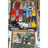 A QUANTITY OF UNBOXED AND ASSORTED PLAYWORN DIECAST VEHICLES, to include Dinky Toys Midget Racer,