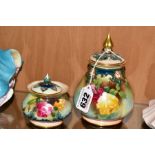 TWO ROYAL WORCESTER POT POURRI POTS, comprising Hadley covered pot pourri with pierced lid,