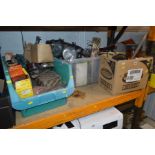 FOUR CRATES OF VARIOUS CAR PARTS AND MISCELLANEOUS