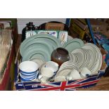 TWO BOXES OF CERAMIC AND SUNDRY KITCHENALIA to include T G Green, Royal Doulton 'Earth Flower'