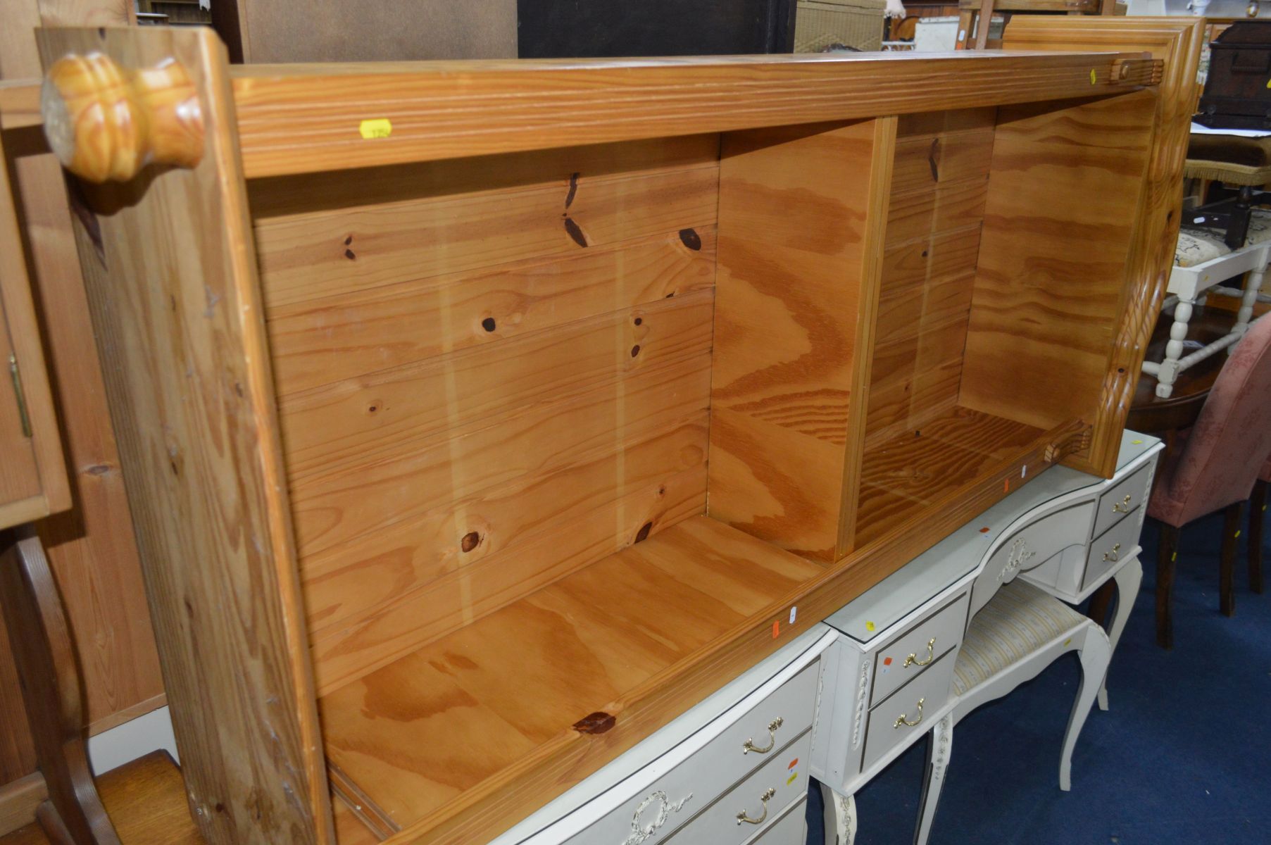 A MODERN PINE OPEN BOOKCASE together with a pine dresser (2) - Image 2 of 2