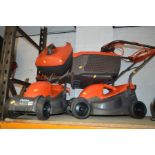 TWO FLYMO ROLLERMO ELECTRIC LAWN MOWERS (2)