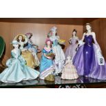 NINE COALPORT FIGURES, comprising limited edition 'Lady Helen' No5080/7500, 'The Rose Ball' No5080/