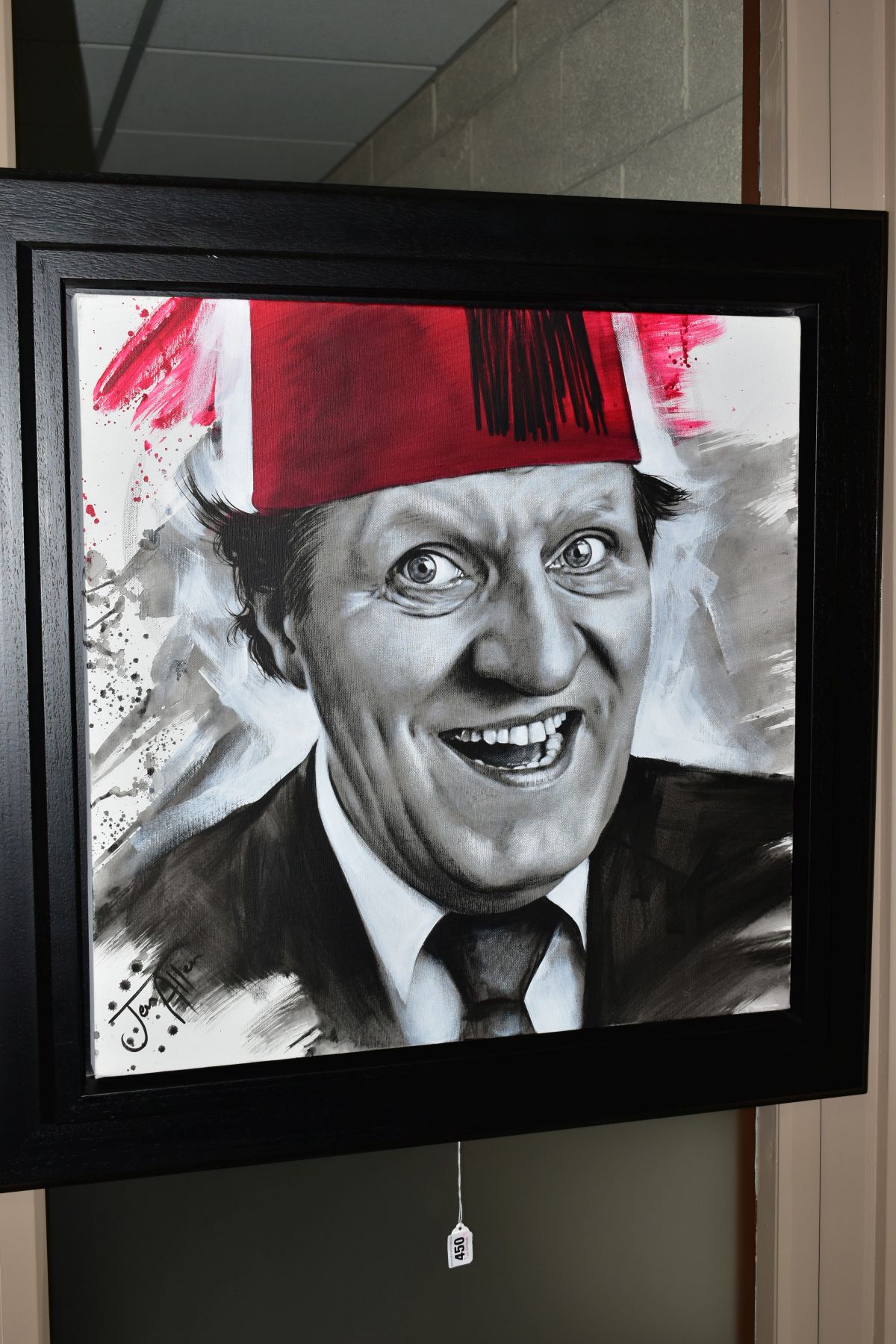 JEN ALLEN (BRITISH 1979) 'JUST LIKE THAT' a head and shoulders portrait of Tommy Cooper, signed