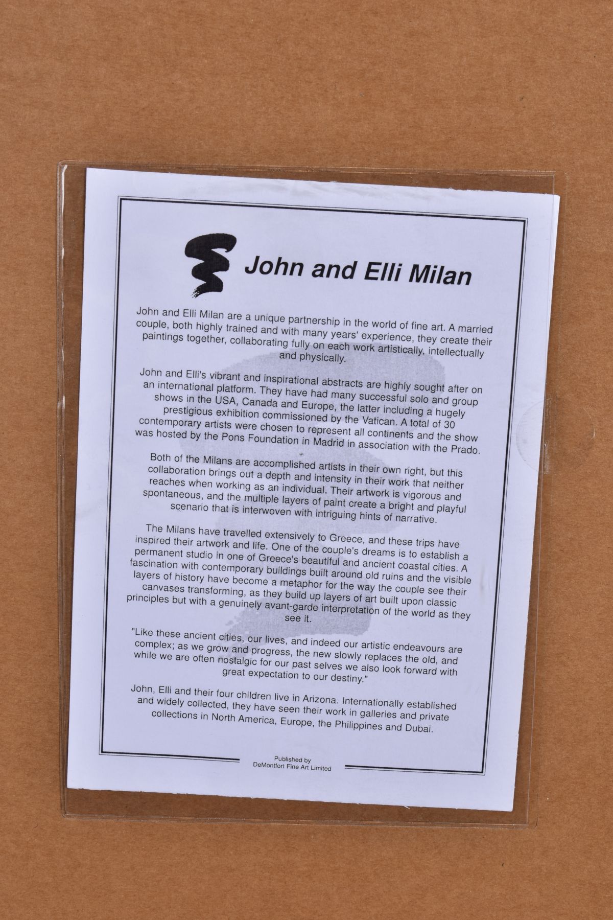 JOHN AND ELLI MILAN (AMERICAN CONTEMPORARY) 'URBAN TWIST VI' an abstract composition, signed - Image 4 of 4