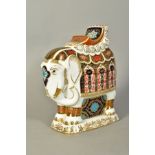 A ROYAL CROWN DERBY PAPERWEIGHT, 'Large Elephant', gold stopper, height 20cm