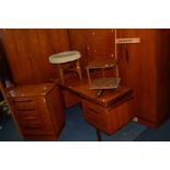 A G PLAN FRESCO TEAK SIX PIECE BEDROOM SUITE, comprising a dressing table with a single