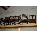 AN EDWARDIAN MAHOGANY AND INLAID THREE PIECE SALON SUITE, including one armchair together with an