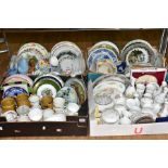 FOUR BOXES OF CERAMICS to include Coalport, Aynsley and Wedgwood trinkets and posy vases etc,