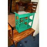 A REPRODUCTION CHERRYWOOD COFFEE TABLE, with eight various drawers, width 108cm x depth 75cm x