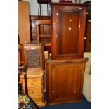 A QUANTITY OF VARIOUS PERIOD FURNITURE, to include a small carved oak hanging corner cupboard,