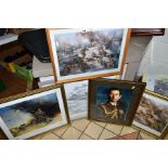 FOUR GLAZED PRINTS OF PARACHUTE REGIMENT INTEREST, two are 'The Bridge of Arnhem' Please Note one is