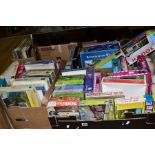 THREE BOXES OF BOXED JIGSAW PUZZLES including a boxed jigsaw roll, Arrow puzzles, Falcon puzzles,