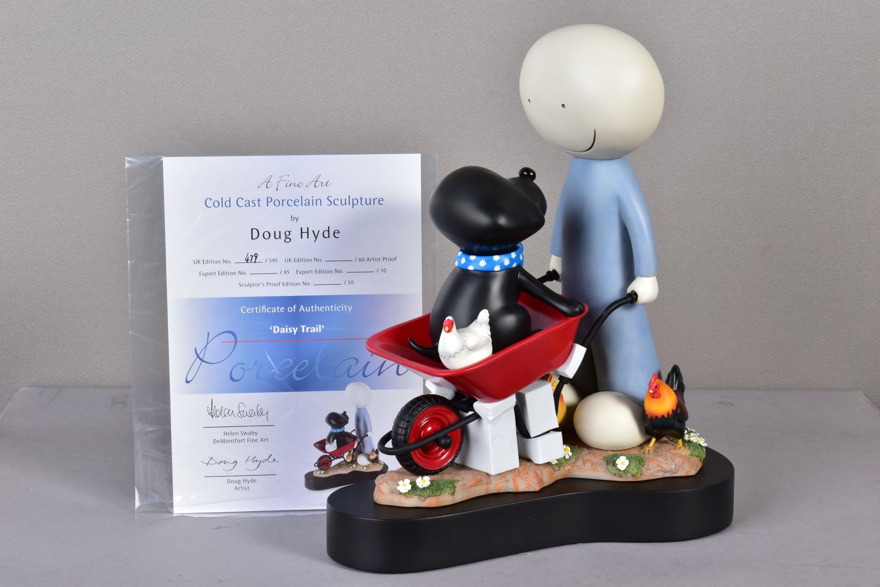 DOUG HYDE (BRITISH 1972) 'DAISY TRAIL' a limited edition cold cast porcelain sculpture of a figure