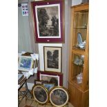 ENGRAVINGS AND PRINTS ETC, to include 'The Cornfield' and 'The Valley Farm' engravings of John