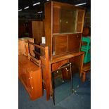 THREE VARIOUS BOOKCASES, together with two towel rails, stool, oak coffee table, etc (9)